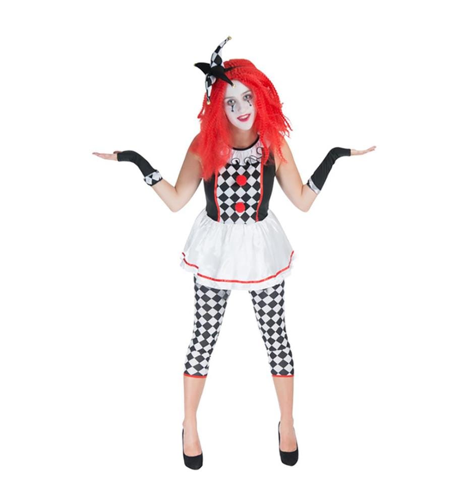 Ladies Clown Jester Costume, DeinDeal