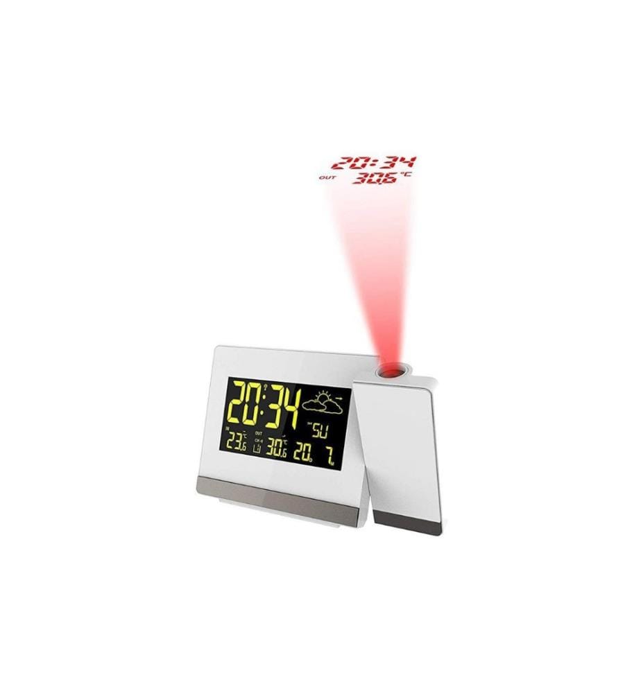TECHNOLINE - Réveil radio-piloté WT549 avec projection, argent
