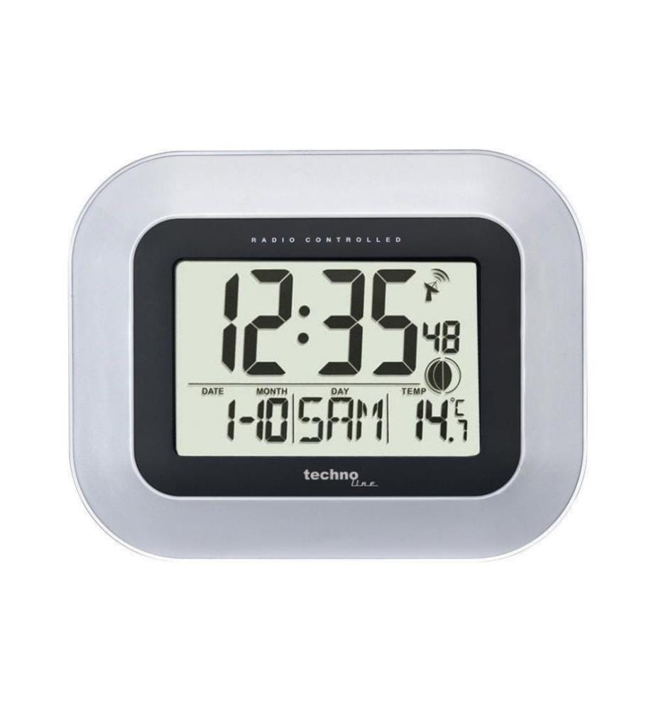 TECHNOLINE - Horloge murale radio WS8005 Argenté