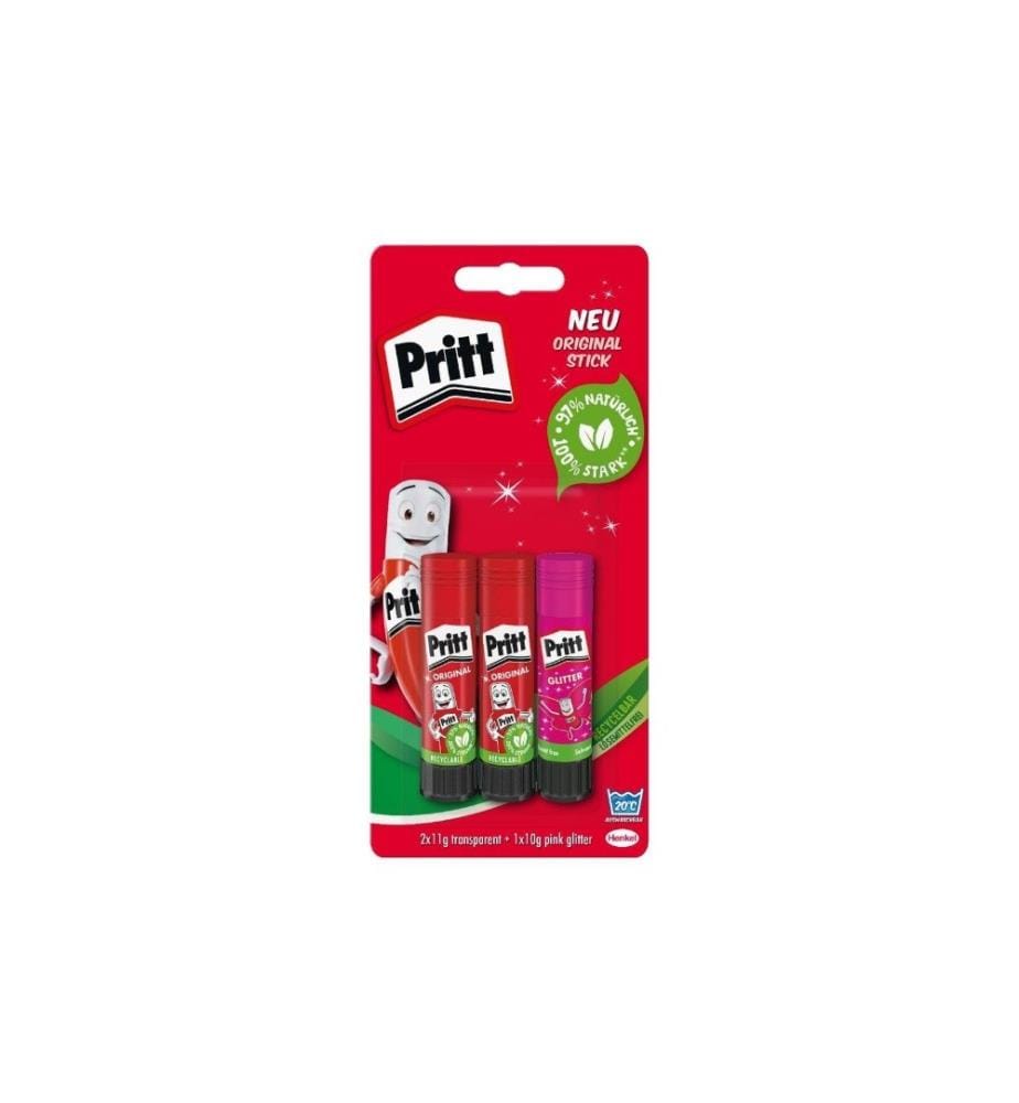 Promat Kleber 7x Pritt Klebestift 11g – Auswaschbar, Lösungsmittelfrei, Für Papier & Karton Klebeleiste Weiß