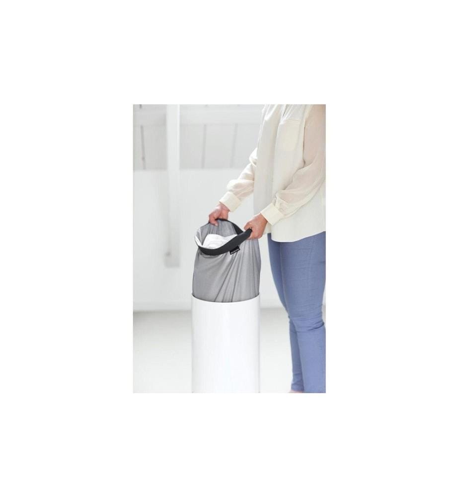 BRABANTIA - Wäschesammler mit Korkdeckel , 35 Liter, Weiss
