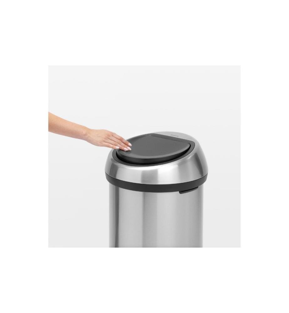 BRABANTIA - Poubelle touch Touch Bin Anti-empreinte digitale  60 l, Matt Steel