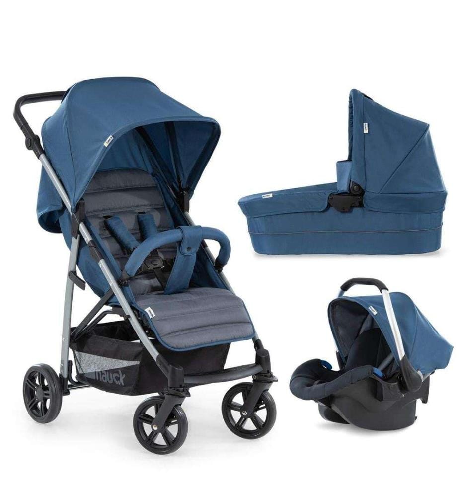 Hauck Poussette 3 en 1 Shopper SLX Trioset, inclus Nacelle, Siege Auto et  Assise avec Fonction Allongée, Porte Gobelet et Rangement, Jusqu'à 25 kg,  Pliable et Compacte, Gris