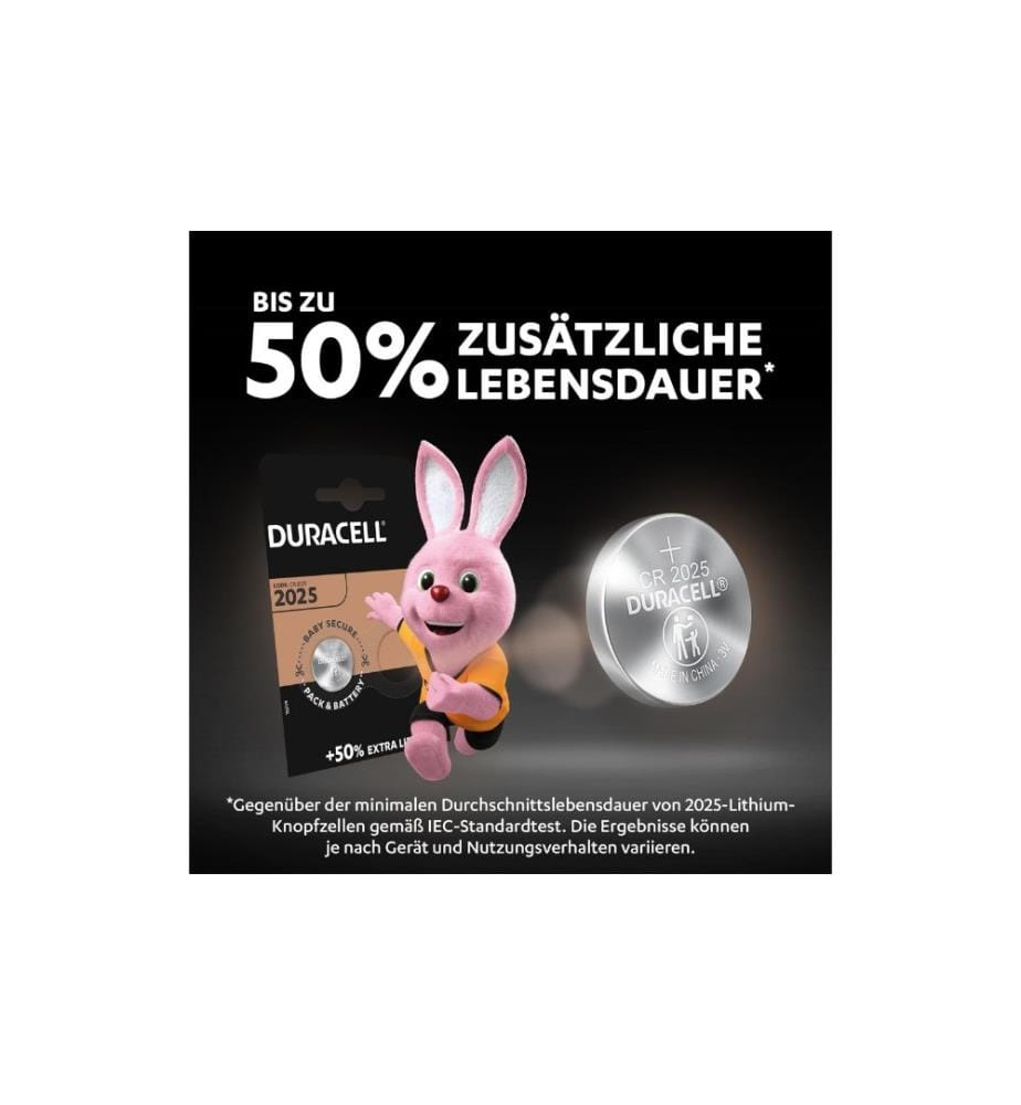 DURACELL - Knopfzelle Lithium CR2025 , 2 Stück