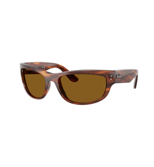 Lunettes de Soleil Mega Balorama - Poli Rayé Havana et Marron B-15