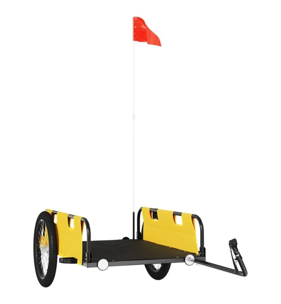 Remorque de vélo jaune tissu oxford et fer