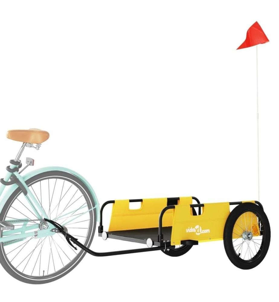 Remorque de vélo jaune tissu oxford et fer