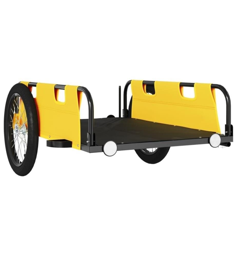 Remorque de vélo jaune tissu oxford et fer