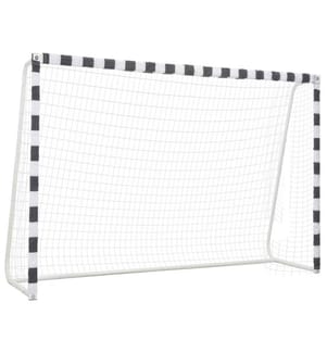 Fussballtor 300 x 200 x 90 cm Metall Schwarz und Weiss