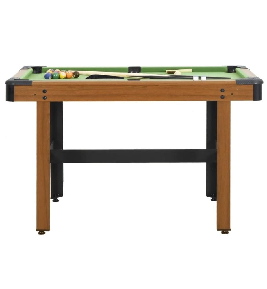 Table de billard 4 pieds 122x61x76 cm Marron