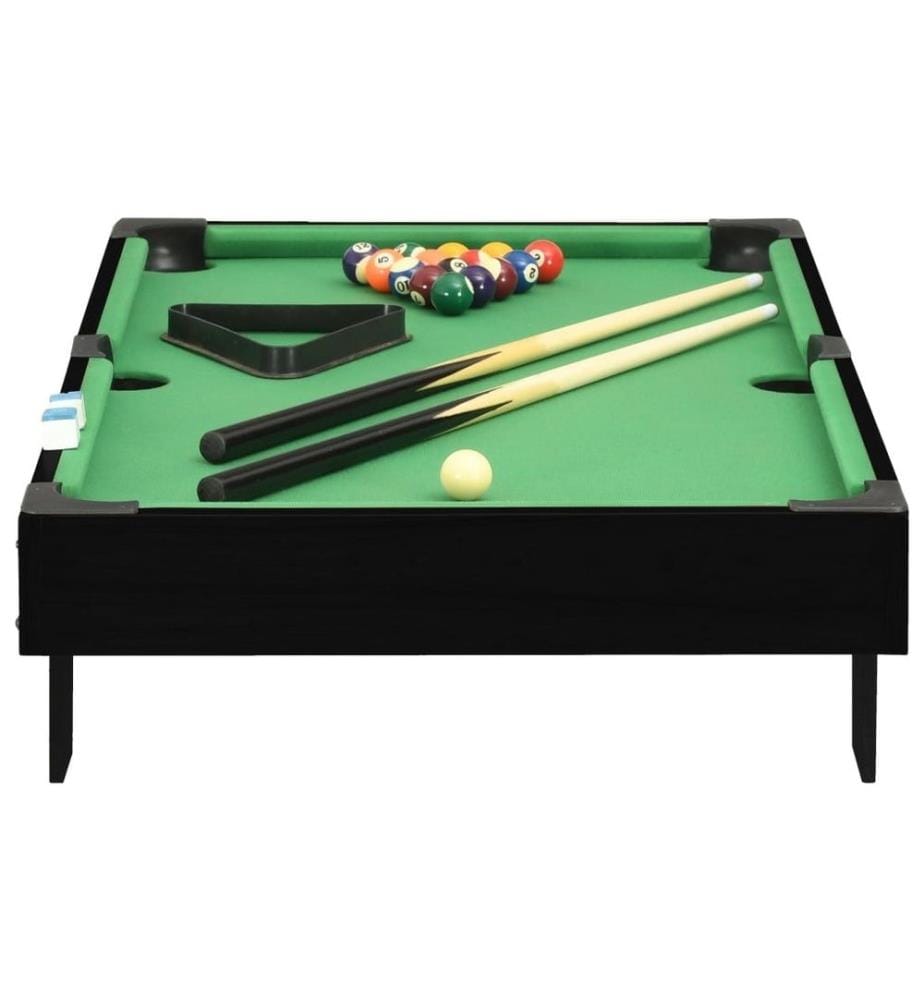Mini table de billard 3 pieds 92x52x19 cm Noir et vert