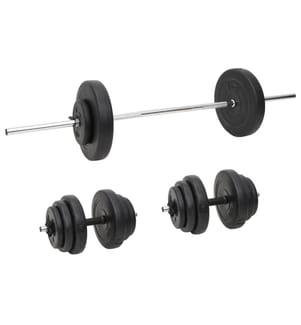 Langhantel und Kurzhantel mit Gewichten 60 kg