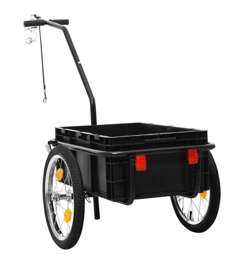 Remorque de vélo/chariot à main 155x60x83 cm acier noir