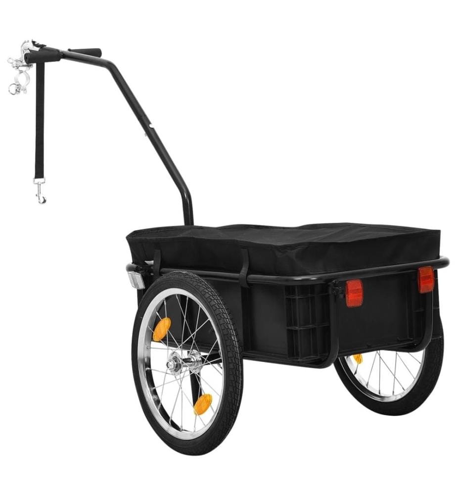 Remorque de vélo/chariot à main 155x60x83 cm acier noir