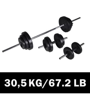Langhantel +2 Kurzhantelset 30,5kg