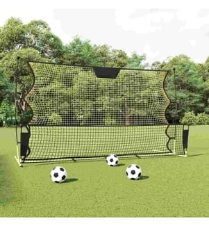 Fussball-Rebounder Schwarz und Gelb 183x85x120 cm Polyester