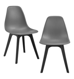 Chaise de salle à manger Brevik 2pcs 83x54x48 cm Gris Noir