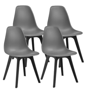 Chaise de salle à manger Brevik (4 pièces) 83x54x48 cm Gris Noir