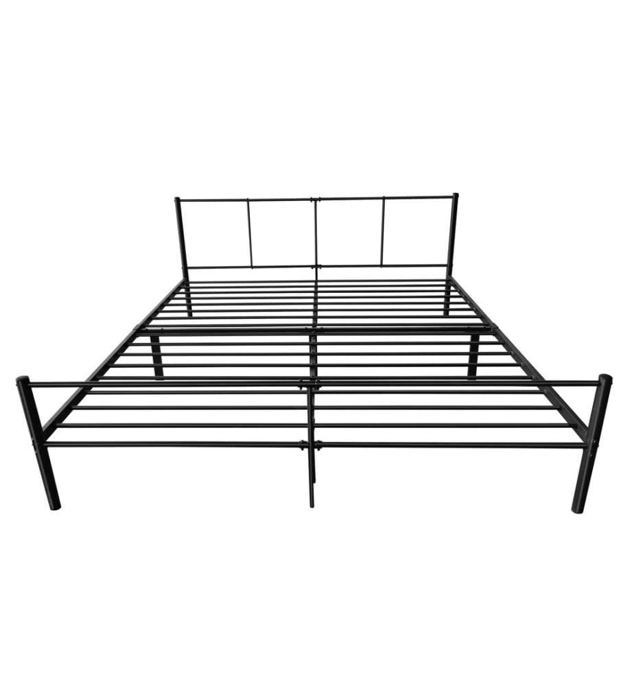 Lit métallique Laos 180x200 cm avec matelas à eau froide Noir