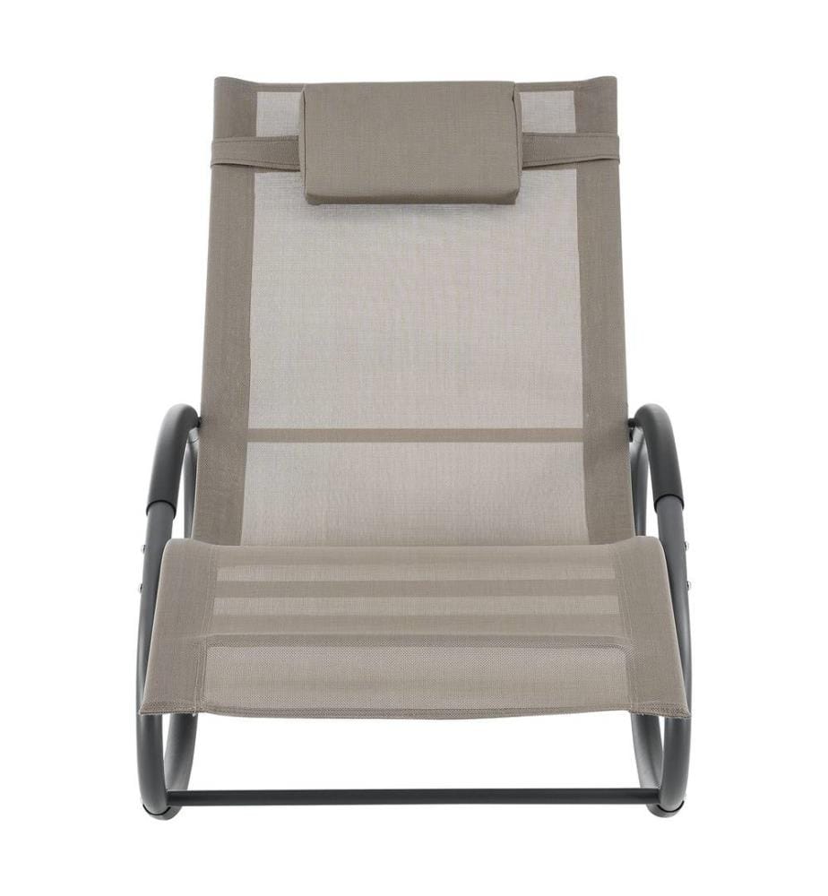 2x Chaise longue à bascule Almaluez 120 kg Beige