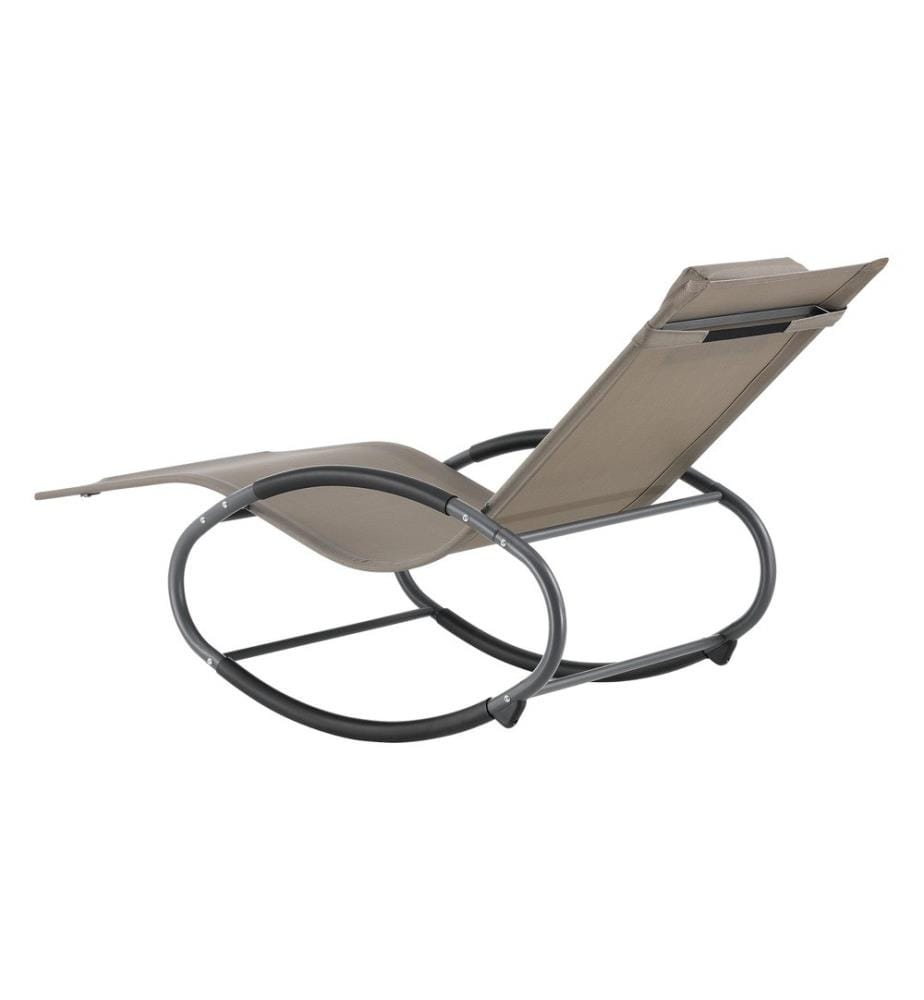 2x Chaise longue à bascule Almaluez 120 kg Beige