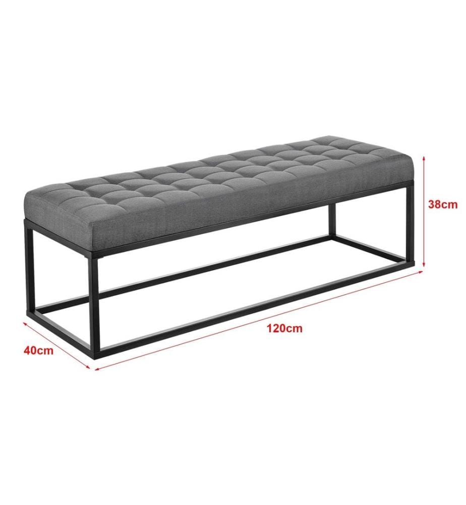 Banc Salta métal 120x40x38 cm gris