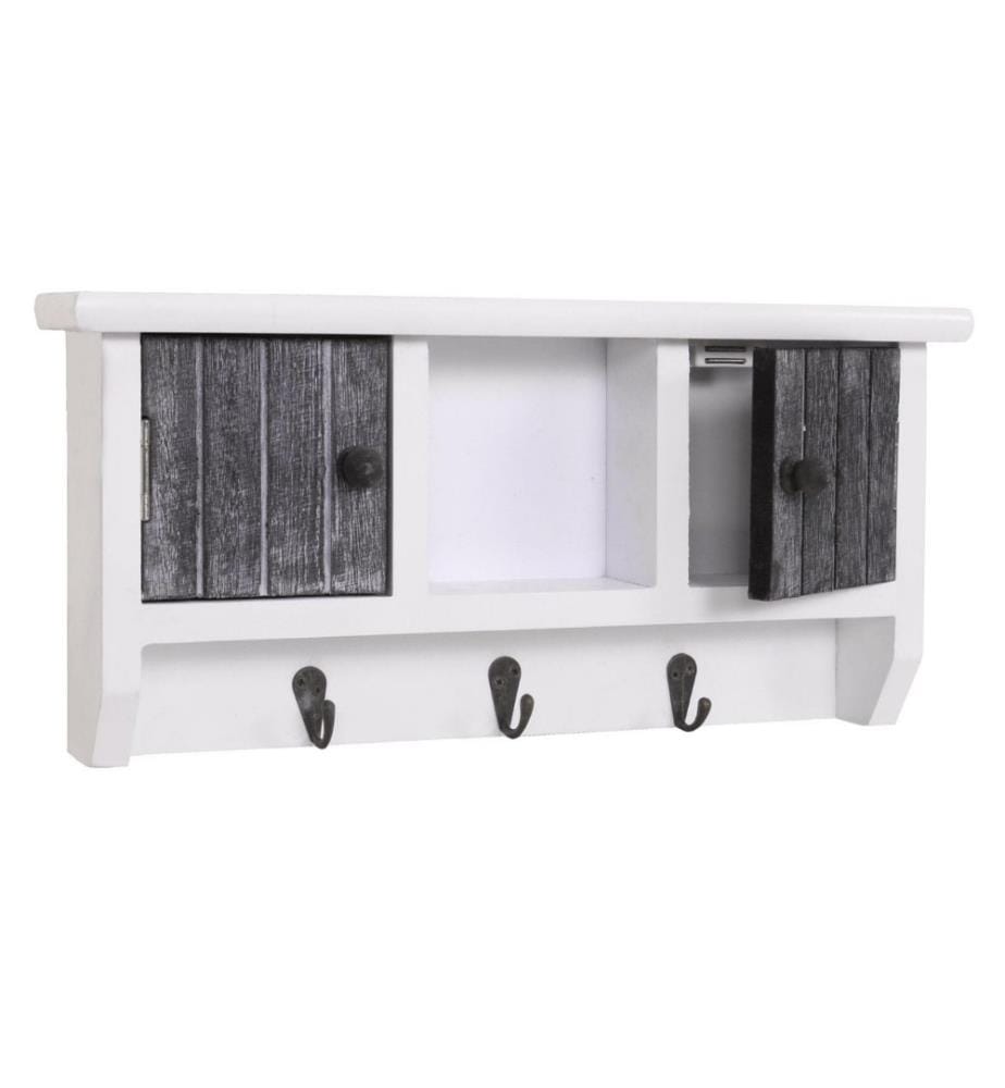 Schlüsselbrett Schlüsselkasten mit Türen - shabby grau