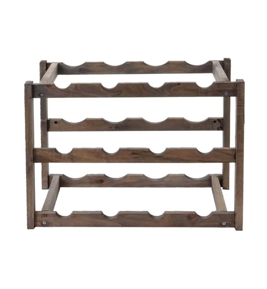 Weinregal Tanne für 12 Flaschen Shabby braun