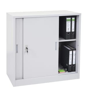 Aktenschrank Boston mit Schiebetüren 90x90x45 cm grau