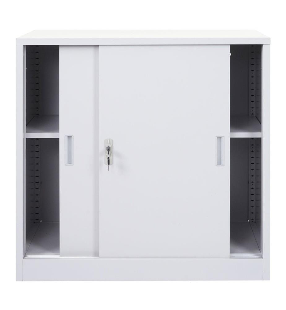 Aktenschrank Boston mit Schiebetüren 90x90x45 cm grau