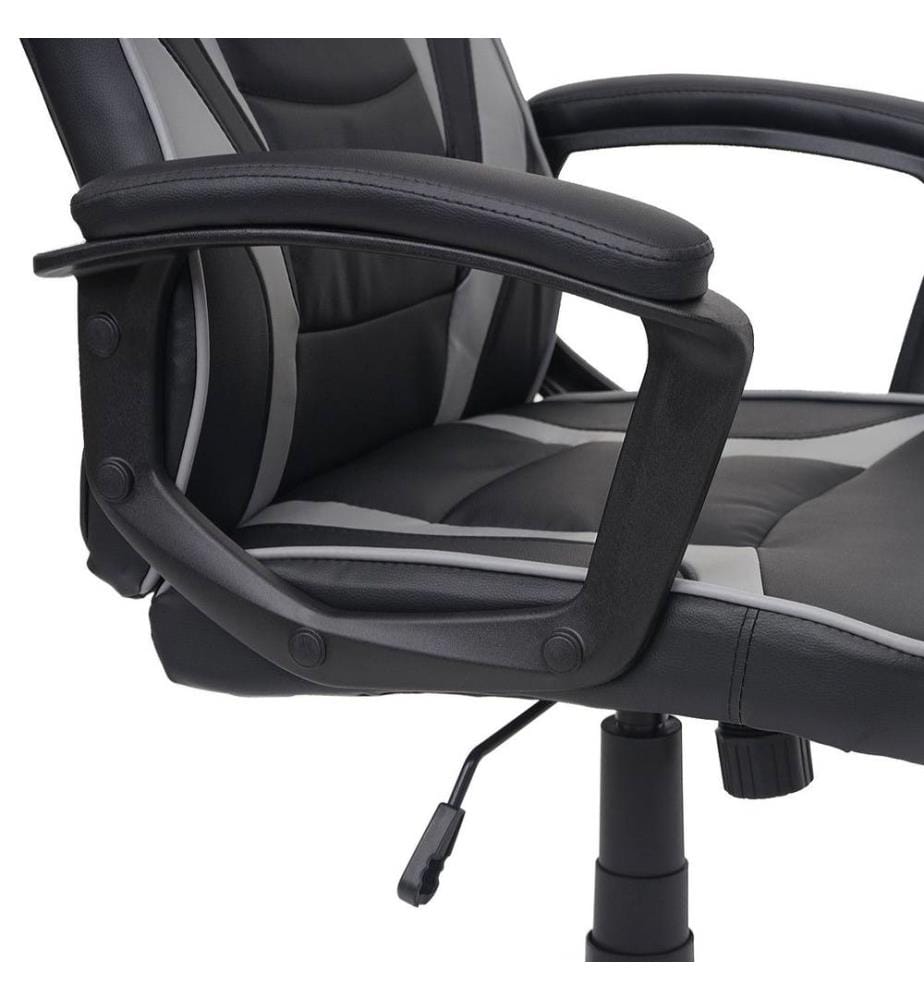Chaise de bureau Fauteuil de direction Fauteuil pivotant Similicuir - noir gris