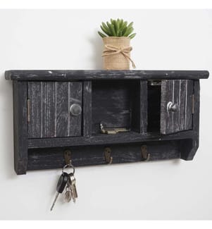 Schlüsselbrett Pitea mit Türen Massiv-holz Shabby