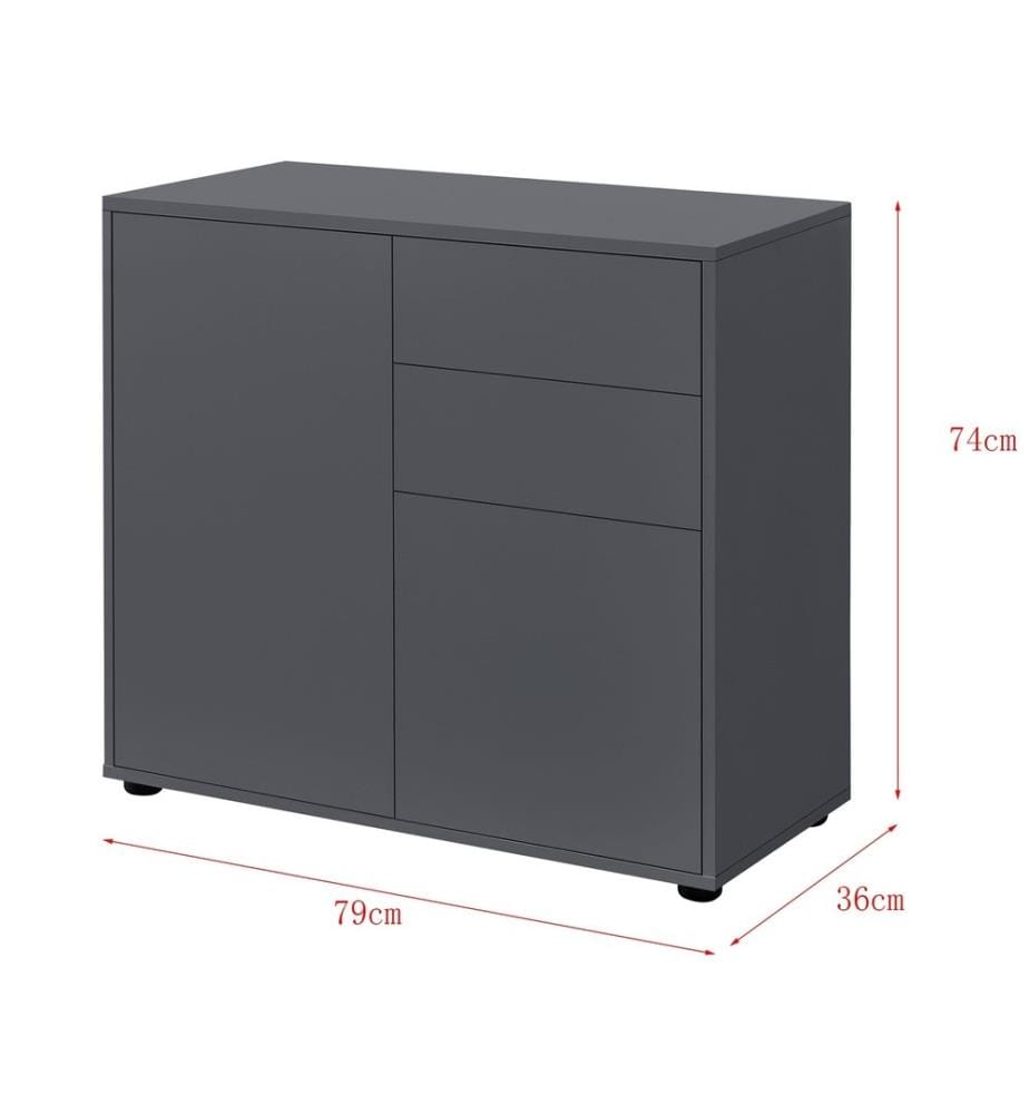 Commode Mariestad druk en open 55x120x30 cm hout en zwart | premiumXL
