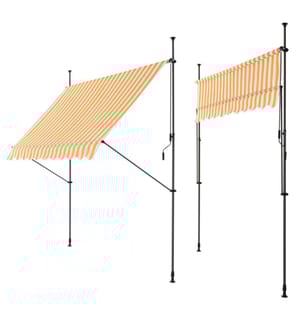 Kle mmmarkise 400x120x200-300 cm sans percer Jaune Blanc