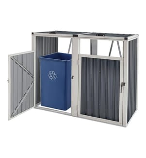 Abri pour poubelles Tarbek pour 2 tonnes acier galvanisé 121x146x82 cm