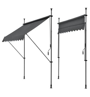 Kle mmmarkise 400x120x200-300 cm sans percer Gris