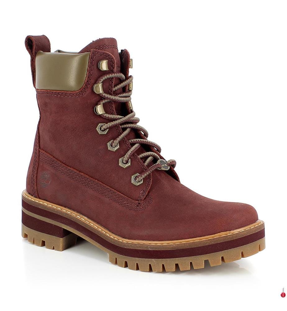 Boots timberland femme bordeaux sale