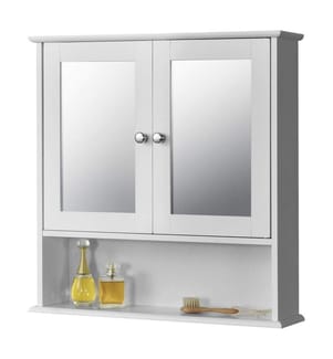 Armoire de salle de bains Linz 58x56x13 cm avec miroir MDF blanc
