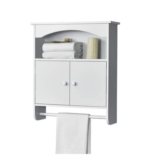 Armoire de salle de bains Graz 61x53x15 cm avec porte-serviettes Blanc MDF