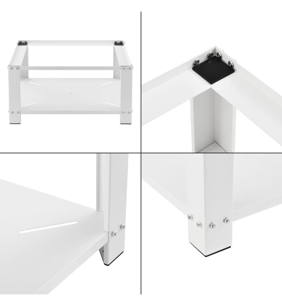 Socle de machine à laver Courtavon avec tablette Acier blanc