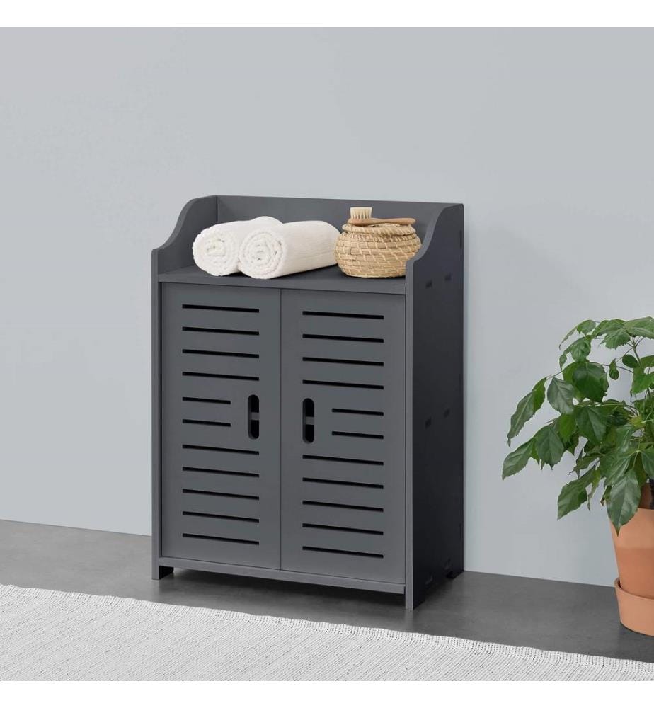 Badezi mmerschrank Trosa 62x45x25 cm WPC Dunkelgrau