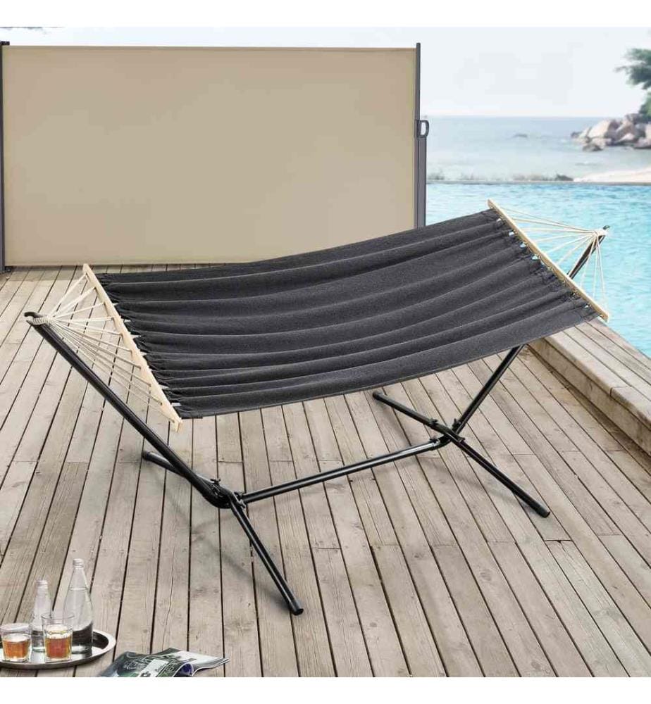 Hamac 'Surte' avec support 200x100 cm Gris foncé