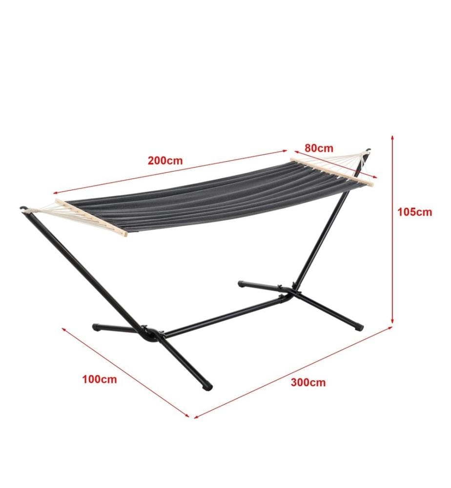 Hamac 'Surte' avec support 200x100 cm Gris foncé