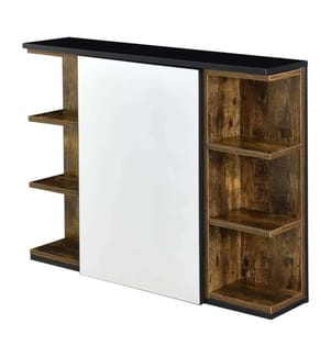 Armoire de salle de bains Harstad 64x80x20 cm Bois foncé noir