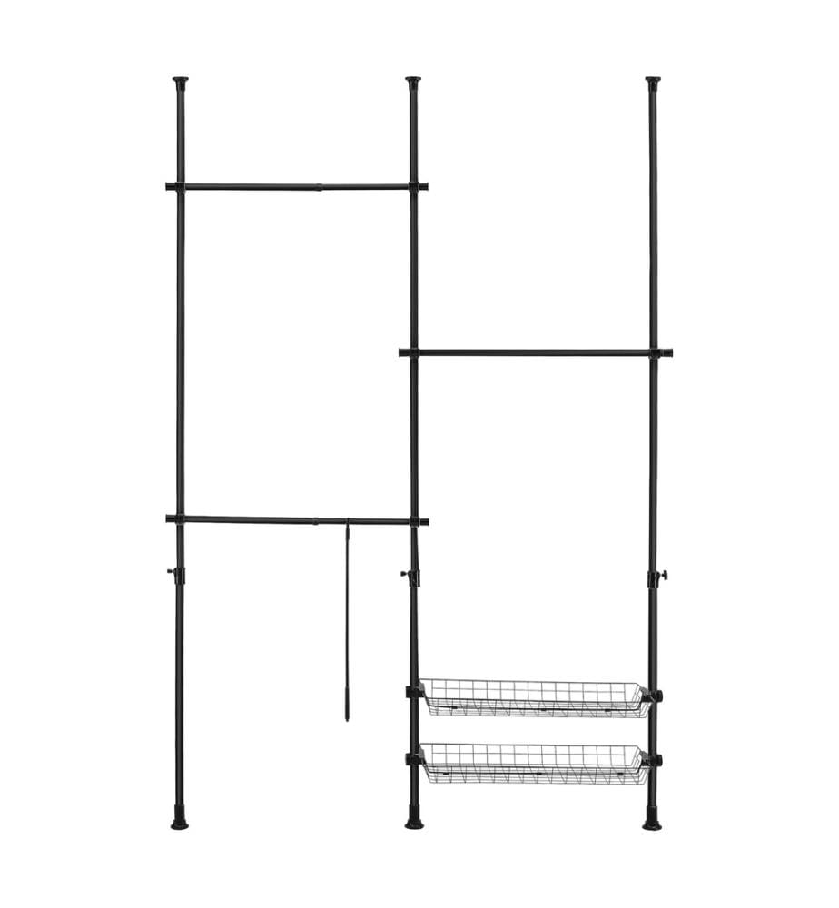 Portemanteau télescopique Kemi avec 3 barres de penderie 160 - 200 cm