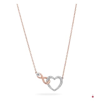 Necklace Infinity Heart - White and Rose Gold