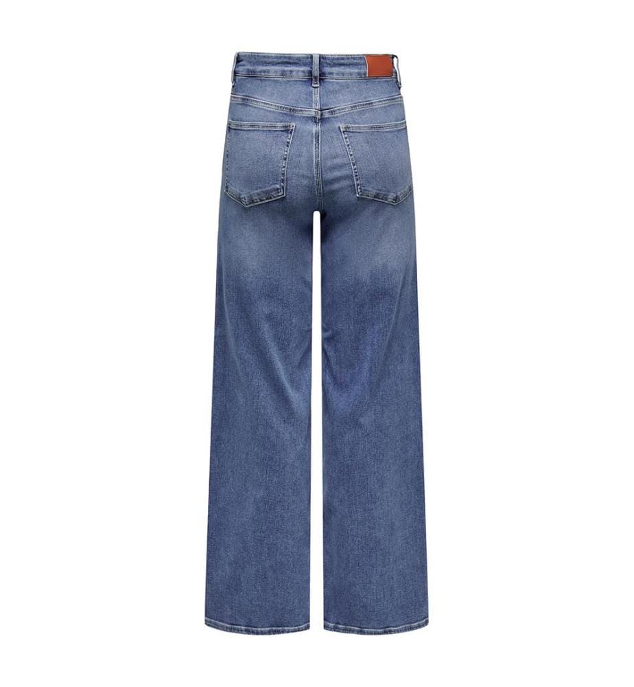 Jeans mit hoher Taille und breiten Schultern - Medium Denim Blau