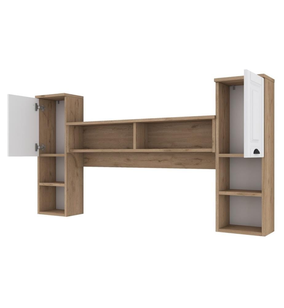 Woody Fashion Wall Shelf, Walnut, White, Melamin… DeinDeal