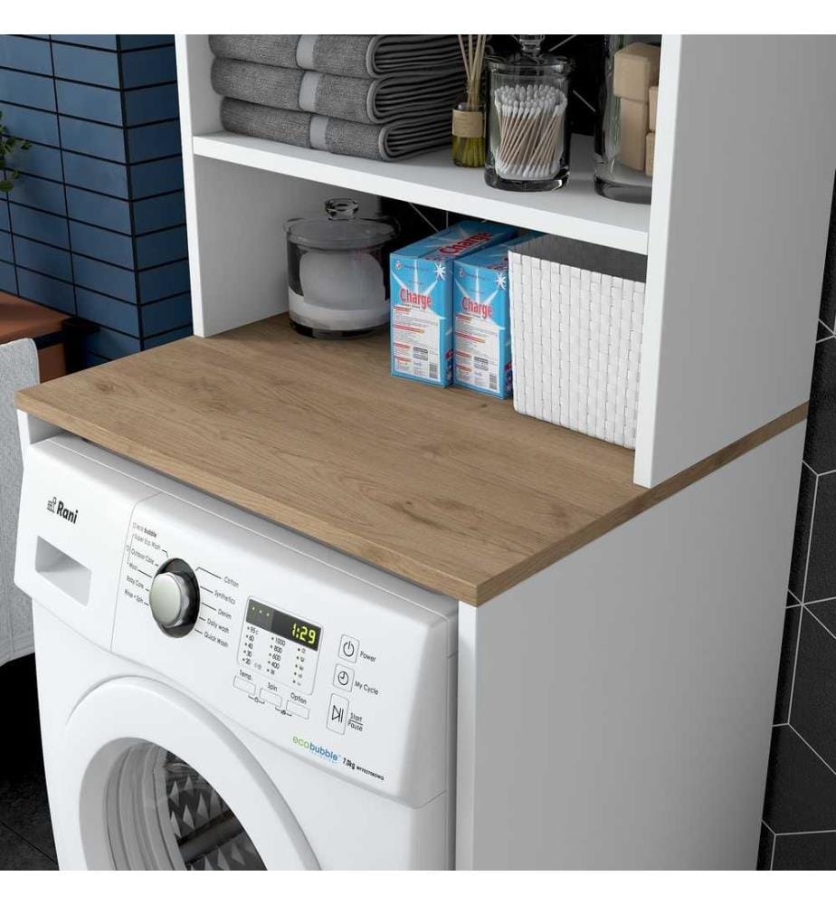 Woody Fashion Washing Machine White Wal… DeinDeal