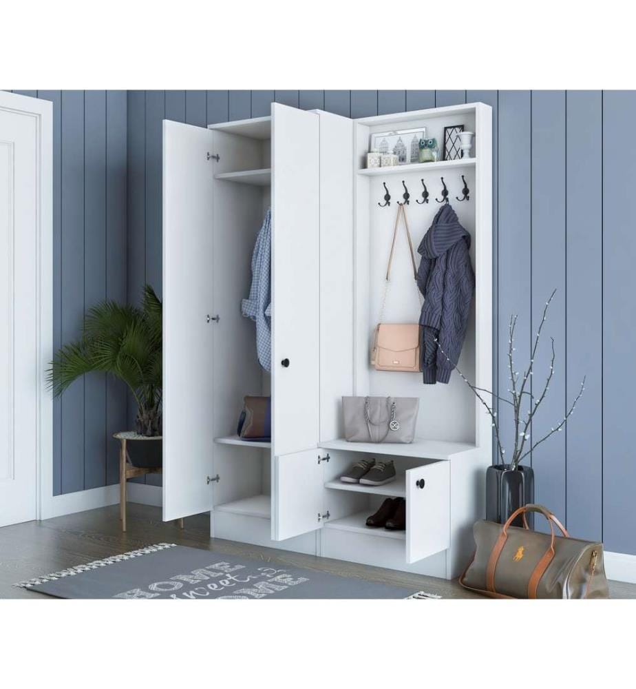 Woody Fashion Hall stand, white, melaminecoated… DeinDeal